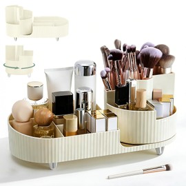 Organizador de Maquillaje, 5 Ranuras Organizador de Escritorio Giratorio 360 Grados