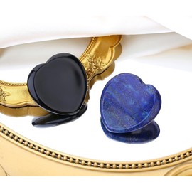 GUJOXILA Lapis Lazuli Worry Stone Stress Relief Healing Crystals Gemstones Gifts for Women Heart Gift Meditation Polished Reiki Balancing Pocket Massage Crystal