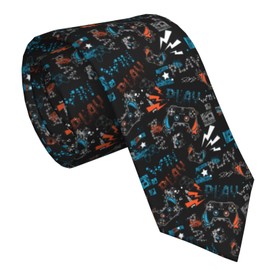 Jedenkuku Game Joystick Gamepad Graffiti Men'S Novelty Necktie Ties Funny Neckties Fashion Neck Ties Wedding Business Party Gifts