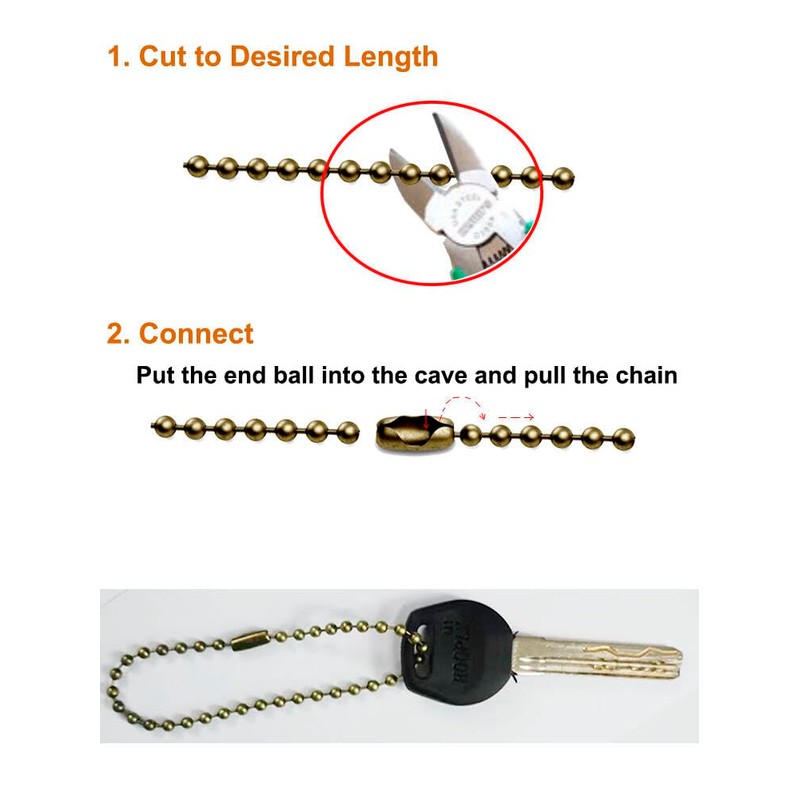 160-inch Ceiling Fan Pull Chain, Rustproof 3mm Pull Chain Extension