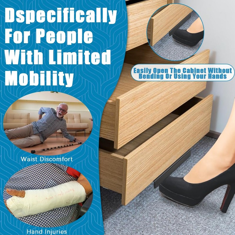 zxbaers Cabinet Foot Pull with Adhesive and Screws, Foot Pull