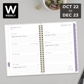 Mead 2023 Weekly & Monthly Planner, 5-1/2" x 8-1/2", Small, Customizable, Caprice, Purple Floral (1319B-201)