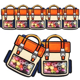 FLOVAZO 30 Bolsas de Regalo para Fiesta con Asa, Bolsas de Regalo de Cumpleaños Reutilizables, Empaque de Fiesta Bonito para Dulces y Pequeños Regalos,Suministros de Fiesta (Naranja)