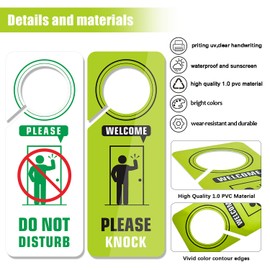 4 Pack Do Not Disturb Door Hanger Sign, Please Knock Sign for Bedroom Door Sukh Shh Baby Sleeping Door Sign for Hotel, Offices, Home Plastic PVC Gifts