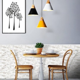 STICKGOO STICKGOO Thicker Design Peel and Stick Tile Backsplash, 12”�?2”Stick on Backsplash for Kitchen, Self Adhesive Tile for Kitchen Backsplash and Bathroom(10 Sheets,Beige & White)