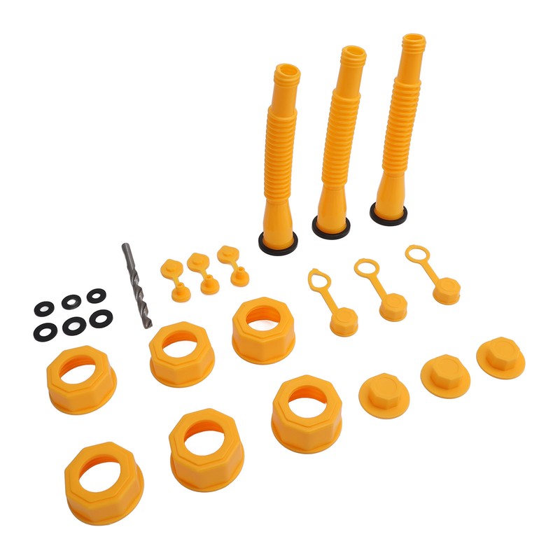 3 Sets Gas Can Spout Replacement Flexible Hoses Vent Covers