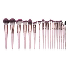 18 Piezas Brochas Set De Brochas Maquillaje Profesional Color Rosa+oro rosa