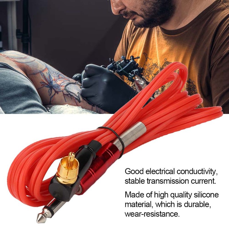 1.8m Soft Silicone Tattoo Right Angle RCA Connector Clip Cords