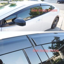 BestRacingMotors For 2023-2025 Toyota Prius Prime AWD-e 4dr JDM Style Side Window Visors + Clips