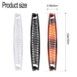 Yeanifeana Banana Hair Clips, Vintage Clincher Combs, 3 Pack, Black, White, Brown