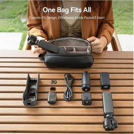 DJI POCKET 3 2 1/Insta360 X4 X3 X2 Storage Case Carrying Bag Multi-layer Waterproof Travel Case for Gopro Hero 13 12 11 10 9 8 7 6 5/ONE RS/ONE RS/Osmo ACTION 5 Pro/4/3/2, Black, Portability