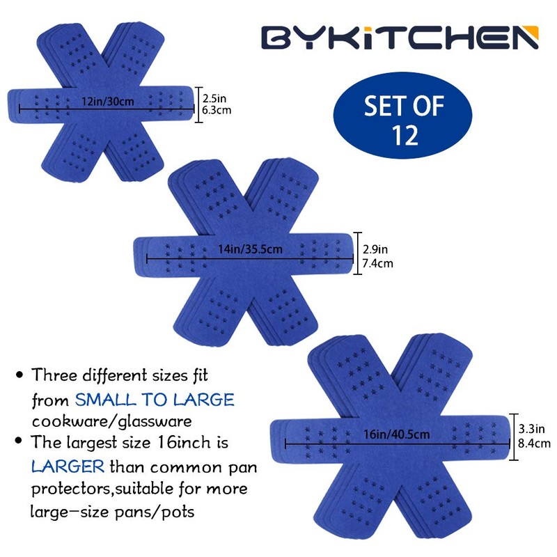 BYKITCHEN Pan Pot Protectors, Larger & Thicker Pan Protector with