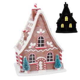 Gisela Graham Large Light Up Gingerbread House Christmas Home Decoration