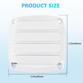 Marine Boat Vent 3 inch,Louvered Flush Plastic Thru Vent,Nylon Louvered Vents,White Boat Marine Hull Grill Cover Replacement Part for Boats RVs,Include Screws(2 Pack)