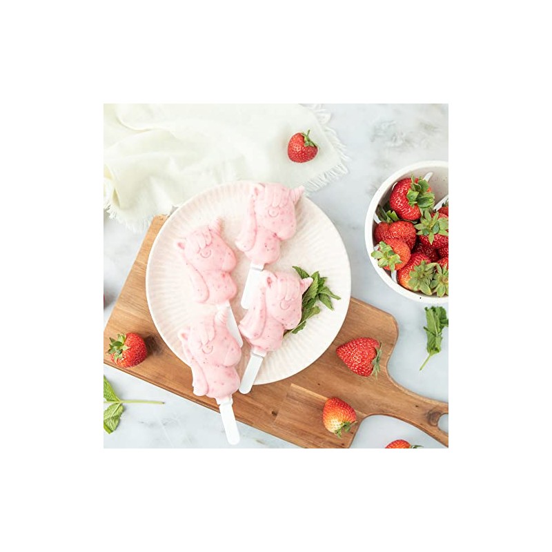 ZOKU Unicorn Ice Pop Molds, Stackable Easy-Release Ice Popsicle Tray
