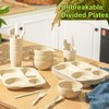 Honoson 24 Pcs Wheat Straw Dinnerware Cutlery Set Including Divided