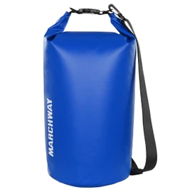 MARCHWAY Floating Waterproof Dry Bag 5L/10L/20L/30L/40L, Roll Top Sack Keeps Gear Dry for Kayaking, Rafting, Boating, Swimming, Camping, Hiking, Beach, Fishing (Dark Blue, 5L), Dark Blue, L, Compact