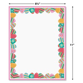 Current Gingham Bunnies Easter Letter Paper-Decorative Spring Stationery Sheets With Bunny Border, Printable Holiday, Wedding & Bridal Shower, & Invitation Letterhead Sheets, Pack of 25, 8 1/2" x 11"
