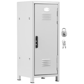 AwObEpl Mini Locker with Lock and Key Rustproof Metal Small Locker Portable Mini Locker Cabinet for Desktop Girls Boys (White)