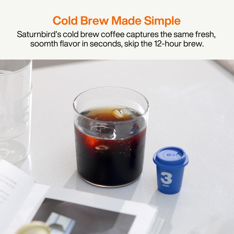 SATURNBIRD Instant Coffee Cold Brew, Coffee Pods of Light Roast,