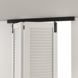 AONAYIOA 39.6"/3.3FT Box Rail Hardware Bifold Sliding Barn Door Hardware Track, Ceiling Mount Aluminium Alloy Kit for 2 Bifold Doors (Door Not Included)