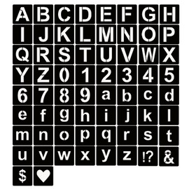 YEAJON 1.5 Inch Letter Stencils Symbol Numbers Craft Stencils, 66 Pcs Reusable Plastic Alphabet Templates for Painting on Wood, Wall, Fabric, Rock, Glass, Signage