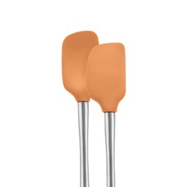 Tovolo Flex-Core Stainless Steel Handled Mini Spatula & Spoonula Set, Heat-Resistant & BPA-Free Silicone, Dishwasher-Safe