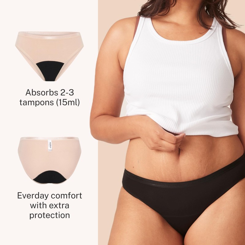 Modibodi Leak-Proof Pants Classic Black Bikini for Period and Incontinence