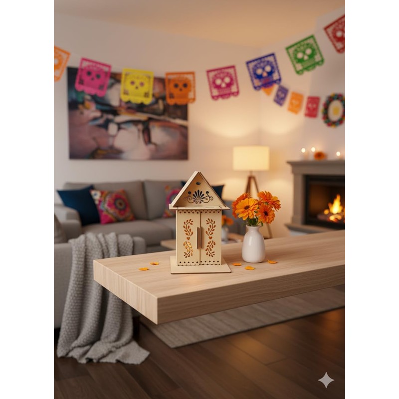 Paquete Kit de 4 Nichos Con Techo Triangular Altar Ofrenda