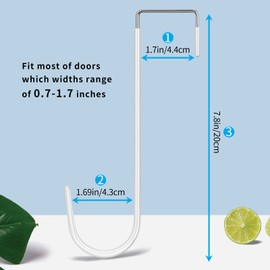 FYY Over The Door Hooks, 6 Pack Upgraded Long Door Hangers Hooks with Rubber Prevent Scratches Heavy Duty Organizer Hooks for Hanging Clothes, Towels, Hats, Coats, Bags White