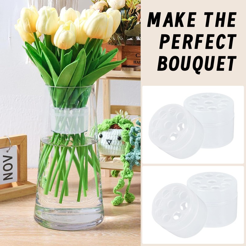 Roinaid Hanataba Flower Holder for Vases, Transparent Spiral Shaft Holder,