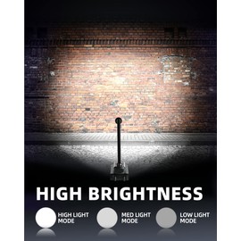 LED Work Light, 2000 Lumen Flexible Gooseneck Flashlight with Magnetic Base, Adjustable Grill Light, Job Site Light for Work Bench, Auto-Repairing, Reading, Emergency and BBQ(Rechargeable)