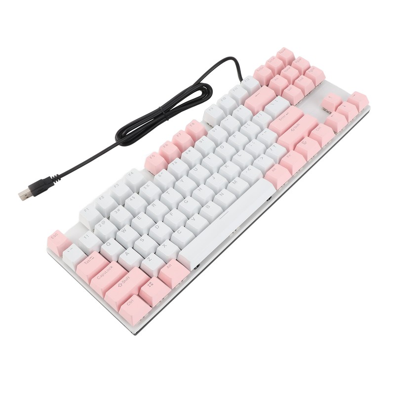 Mechanical Keyboard 87 Keys Blue Switch Ergonomic Multicolor Backlight Design