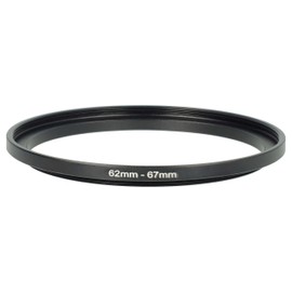 vhbw 62mm to 67mm Step Up Ring Adapter for Camera Lens Filter Adapter Metal Black