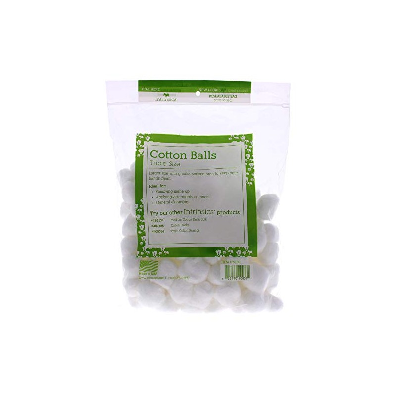 Intrinsics Triple-Sized Organic Cotton Balls Unisex Cotton 100 Pc