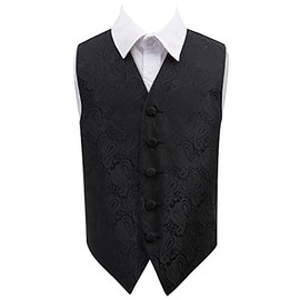 DQT New Paisley Black Boy's Waistcoat - 26"