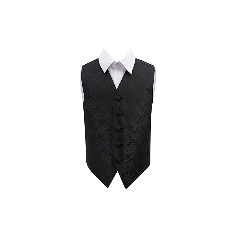 DQT New Paisley Black Boy's Waistcoat - 26"
