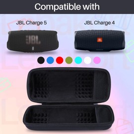 Lebakort Hard Case Compatible with JBL Charge 5 Charge 4 Waterproof Speaker (Pink case)
