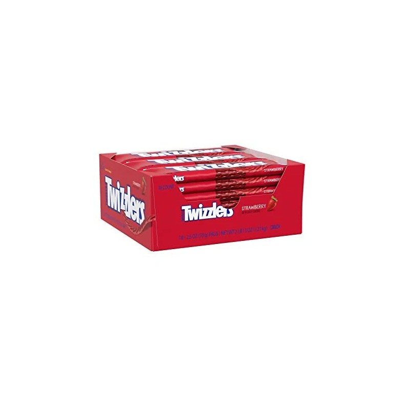 TWIZZLERS Strawberry Twists Chewy Candy Pack of 18 Bulk Individual