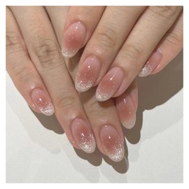 Domiya Nail Tips, 24 Pieces, Nail Tips, Short, Summer, Popular, Japanese Style, Cute, Simple, Stylish, Coming of Age of Entrance Ceremonies, Graduation Ceremonies, Weddings, Parties, Brides, Daily