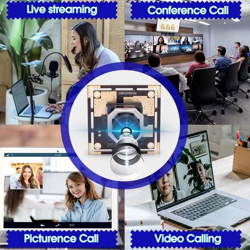 ELP Autofocus Webcam, 5 Megapixels, USB Camera Module, Wide Angle,