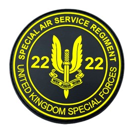 SAS Special Air Service Regiment United Kingdom Special Forces Cosplay PVC Morale Patch (Yellow)
