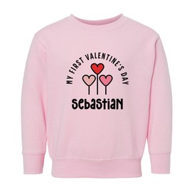 My First Valentine's Day Sebastian Kids Sweatshirt Toddler 2T Pink