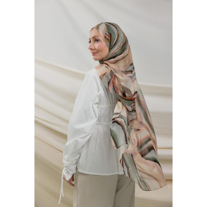 VELA Jeweled Sediment Print Modal Hijab - Size: Mini