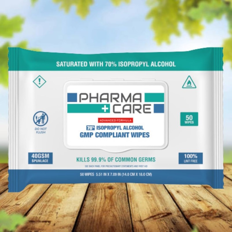 PharmaCare Advanced Formula 70% Alcohol Wipes - (50 Count) 40