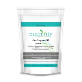 CoQ10 300mg Vegan Capsule - Co Enzyme Q10 High Strength Naturally Fermented Ubiquinone - Made in The UK by Nutrivity (120)