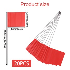 BENLIUDH Marking Flags 15x4x5.5 Inch, Marker Flags For Yard, Lawn, Landscape, Sprinkler （Red, 20pcs）