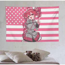 Anime Hatsune Miku Kasane Teto Flag Funny Banner Tapestry Flag Suitable for Wall Decoration College Dormitory Indoor Outdoor Party Decoration Durable Room Decoration 3*5FT - Color: white, size: 60x40inch（150*100cm）