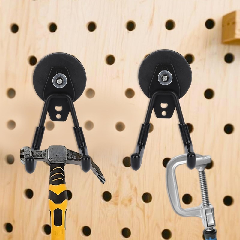 2pcs Heavy Duty Magnetic Garage Hooks, Large Strong Magnetic Tool