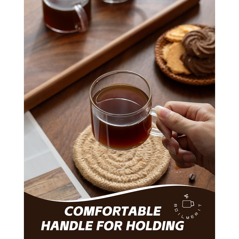 5 OZ Espresso Cups with Handle, Clear Espresso Shot Glass